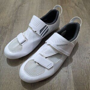 Shimano TR5 Cycling Shoes White Men’s Size 10 SPD Road Bike Cleats Compatible